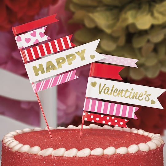 Pennant Valentine S Day Cake Toppers Valentine S Day Party